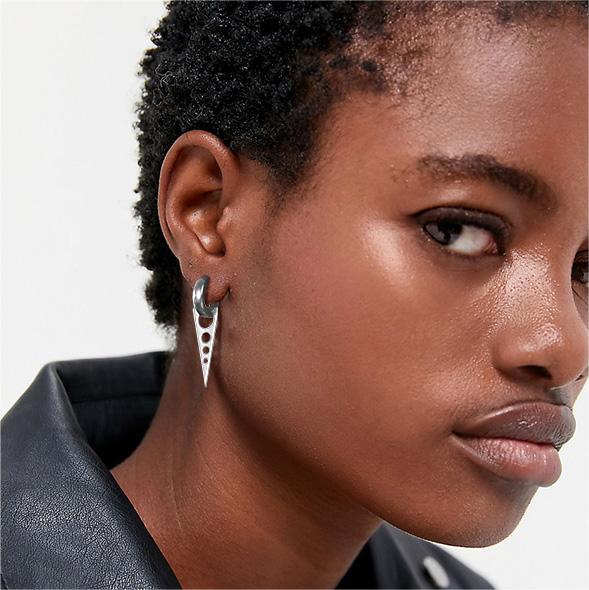 FaithHeart Punk Triangle Dangle Hoop Earrings Set 4 Pairs FaithHeart