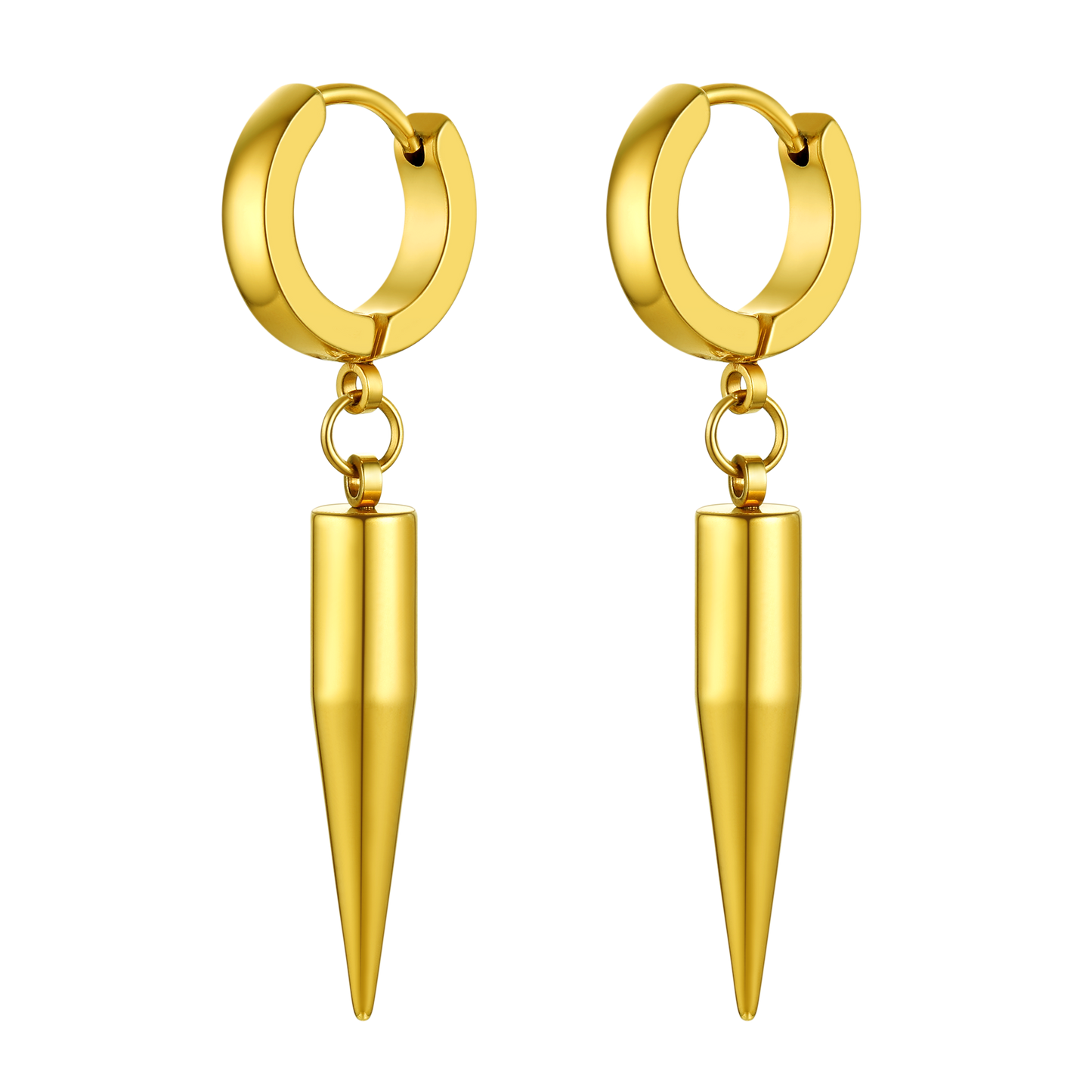 FaithHeart Punk Long Spike Dangle Hoop Earrings For Men FaithHeart