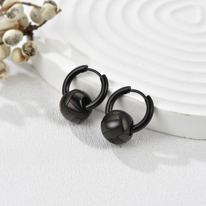 FaithHeart Unisex Trendy 3D Ball Stainless Steel Dangle Earrings FaithHeart