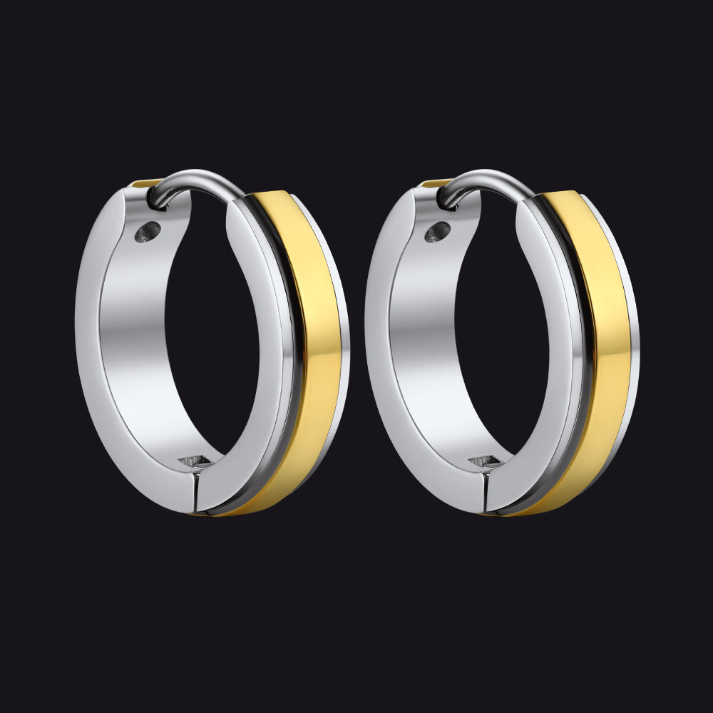 Stainless Steel Small Chunky Hoop Earrings