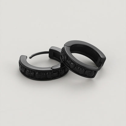 Gothic Skull Huggie Hoop Earrings For Men Women