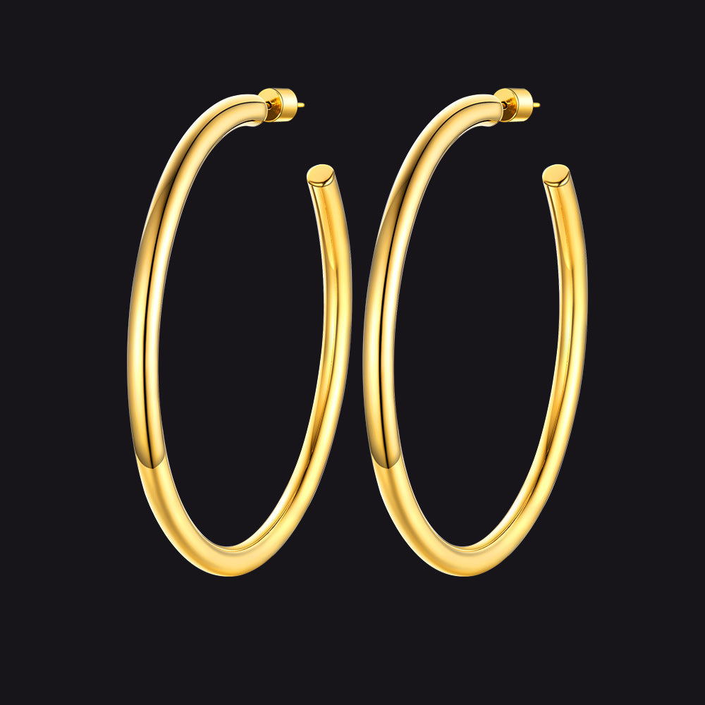 20/30/40/60/80mm Large Thin Hoop Earrings for Women
