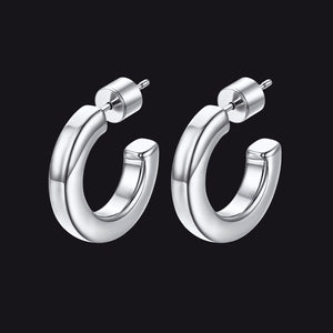 Silver / 20mm 20/30/40/60/80mm Minimalist Hoop Earrings for Women