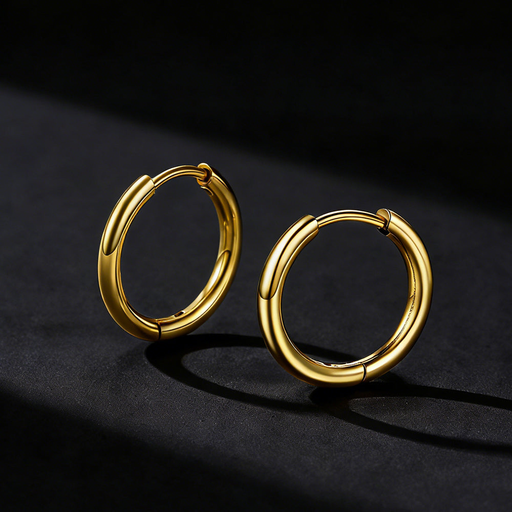 Stainless Steel Small Huggie Hoop Earrings for Men Women