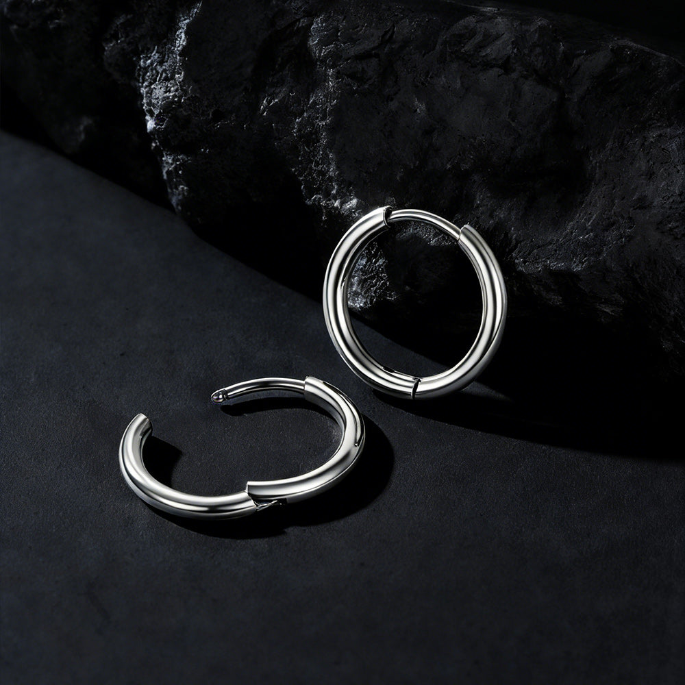 Stainless Steel Small Huggie Hoop Earrings for Men Women
