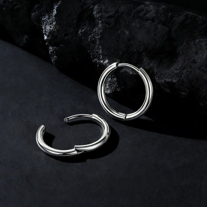 Stainless Steel Small Huggie Hoop Earrings for Men Women