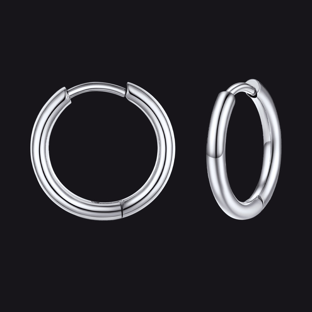 Stainless Steel Small Huggie Hoop Earrings for Men Women
