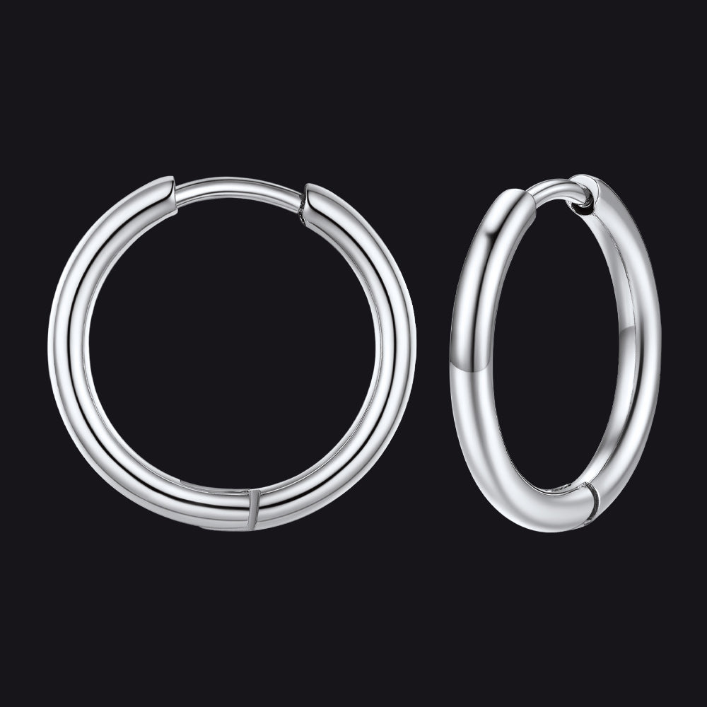 Stainless Steel Small Huggie Hoop Earrings for Men Women