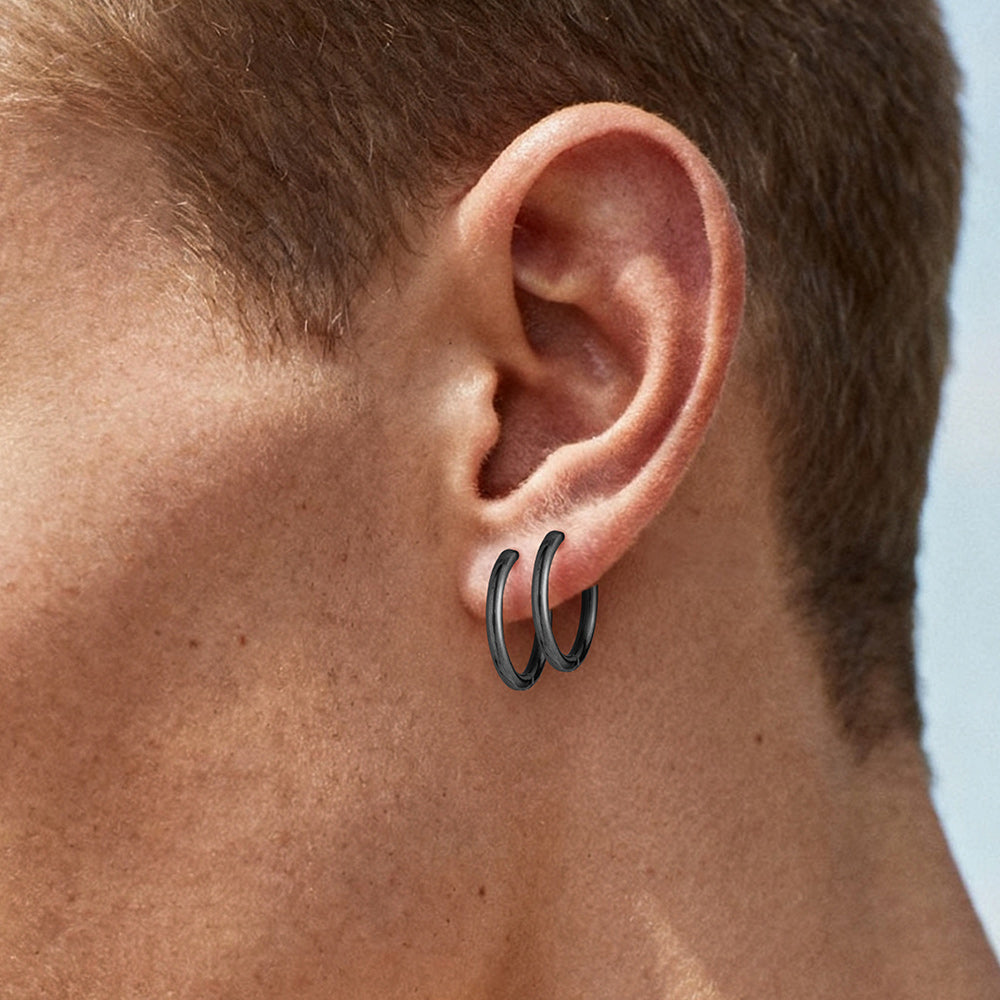 Stainless Steel Small Huggie Hoop Earrings for Men Women