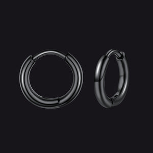 Black / 8mm Stainless Steel Small Huggie Hoop Earrings for Men Women