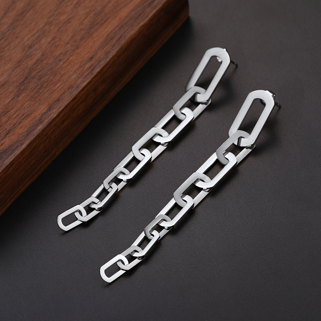 Street Style Cuban Chain Dangle Earrings
