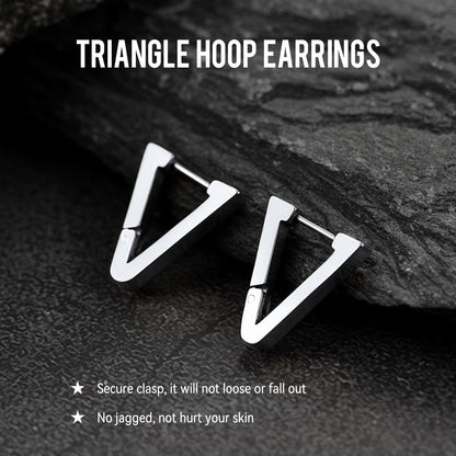 Classic Triangle Huggie Hoop Earrings for Men Women