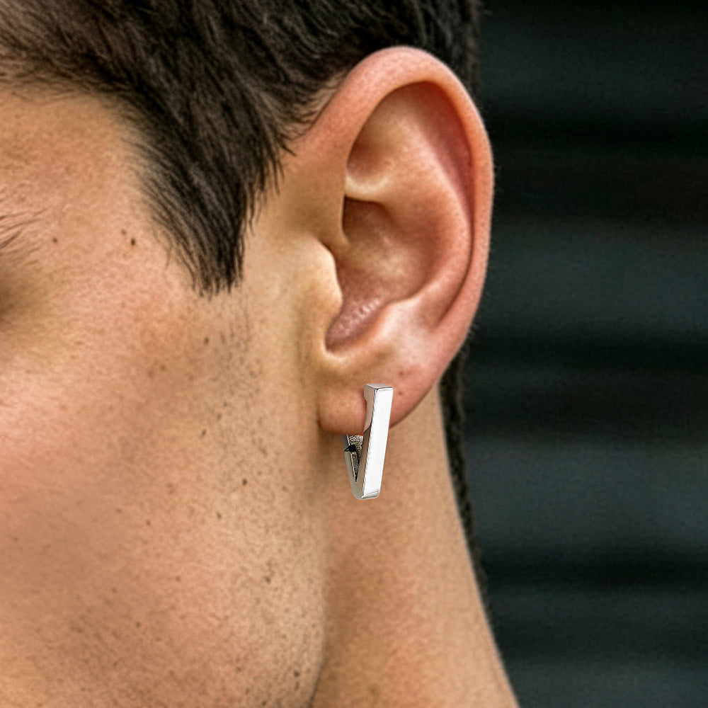 Classic Triangle Huggie Hoop Earrings for Men Women