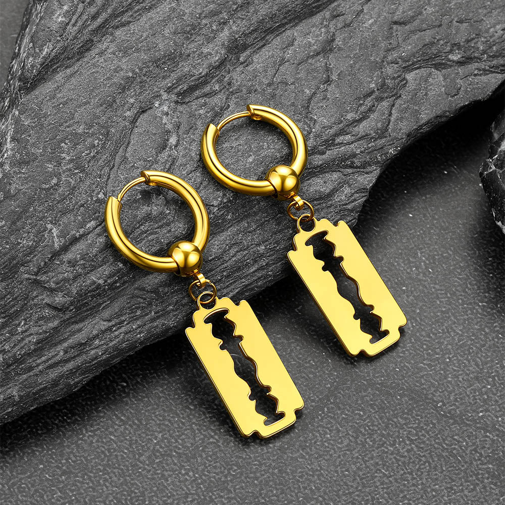 Gothic Razor Drop Dangle Earring for Men Women