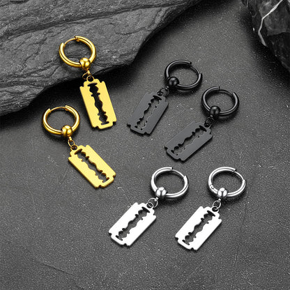 Gothic Razor Drop Dangle Earring for Men Women