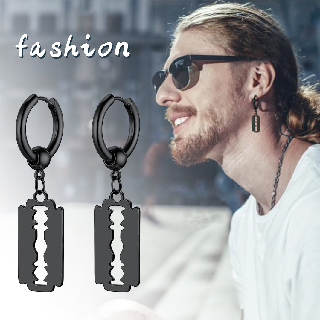 Gothic Razor Drop Dangle Earring for Men Women