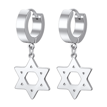 FaithHeart Star of David Stainless Steel Dangle Earrings FaithHeart