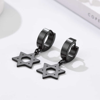 FaithHeart Star of David Stainless Steel Dangle Earrings FaithHeart