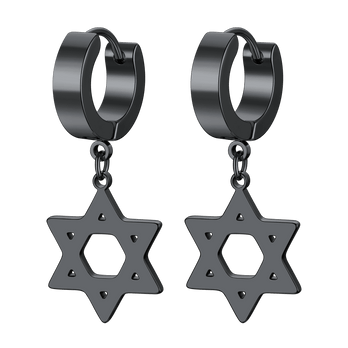 FaithHeart Star of David Stainless Steel Dangle Earrings FaithHeart