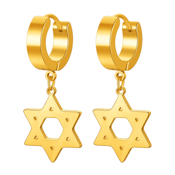 FaithHeart Star of David Stainless Steel Dangle Earrings FaithHeart