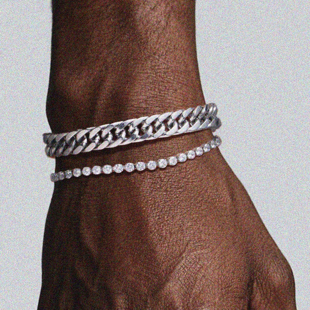 12MM Cuban Chain & 3MM CZ Tennis Bracelet Set for Men | Steel