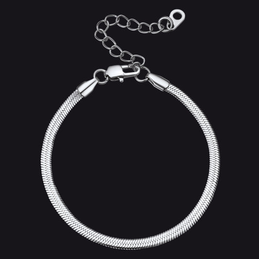 3mm/5mm Width Snake Chain Bracelet for Women Menimg