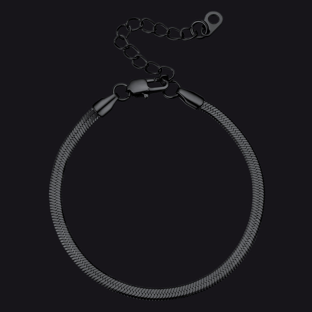 3MM Black snake chain bracelet 