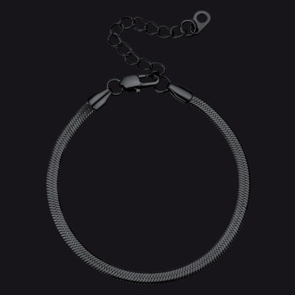 3MM Black snake chain bracelet 