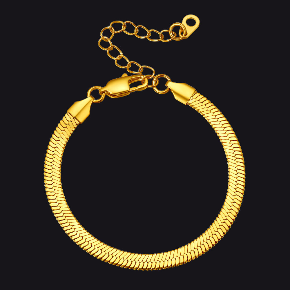 5mm Gold snake chain bracele 