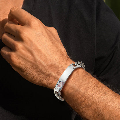 Customized Photo Cuban Link Bracelet for Men FaithHeart