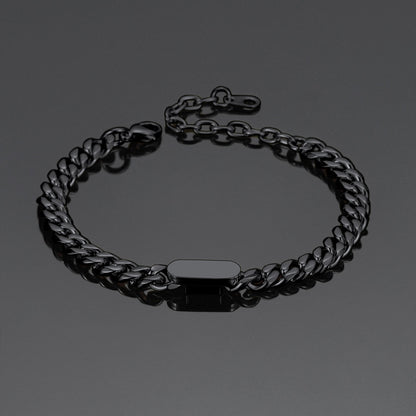 Close-Up of Black Cuban Link Bracelet 