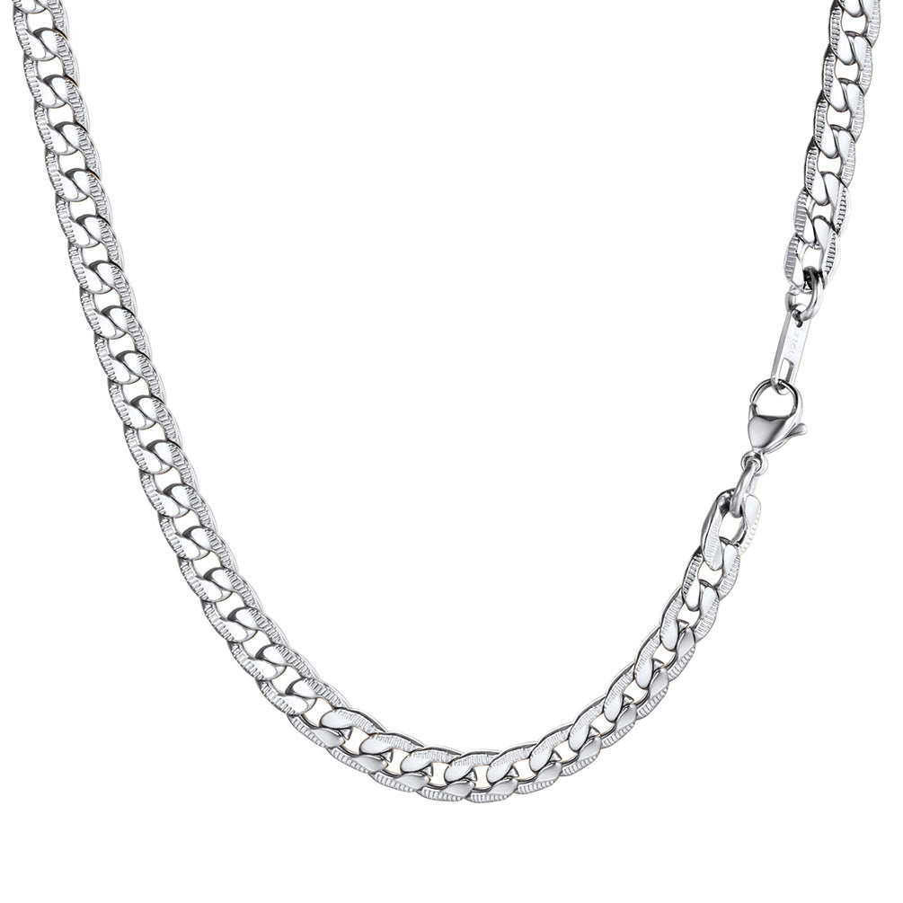 7MM Width Curban Chain Necklace for Men