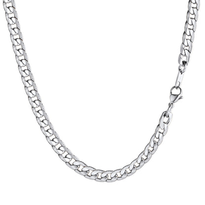 7MM Width Curban Chain Necklace for Men