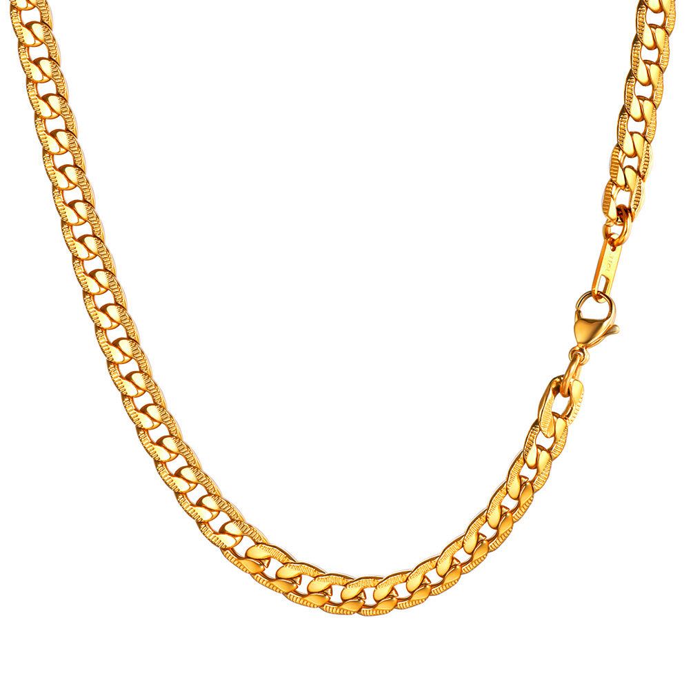 7MM Width Curban Chain Necklace for Men