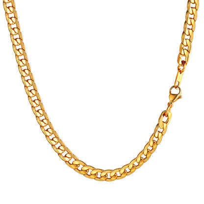 7MM Width Curban Chain Necklace for Men