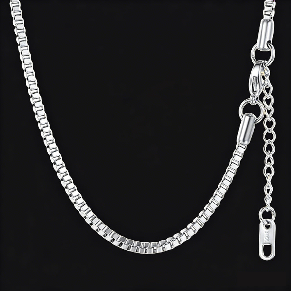 2.5MM Width Box Link Chain Necklace for Men - Stainless Steel Classic ...
