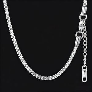 2.5MM Width Box Link Chain Necklace for Men - FaithHeart Jewelry