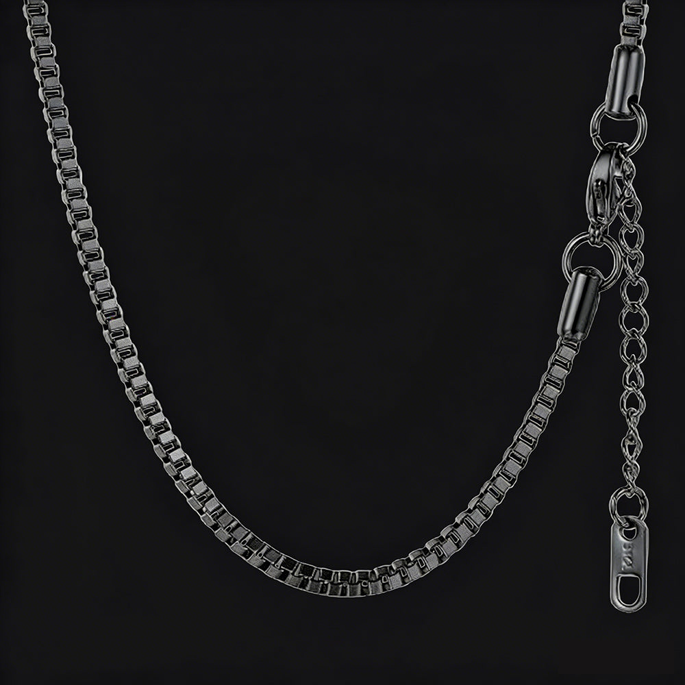 2.5MM Width Box Link Chain Necklace for Men