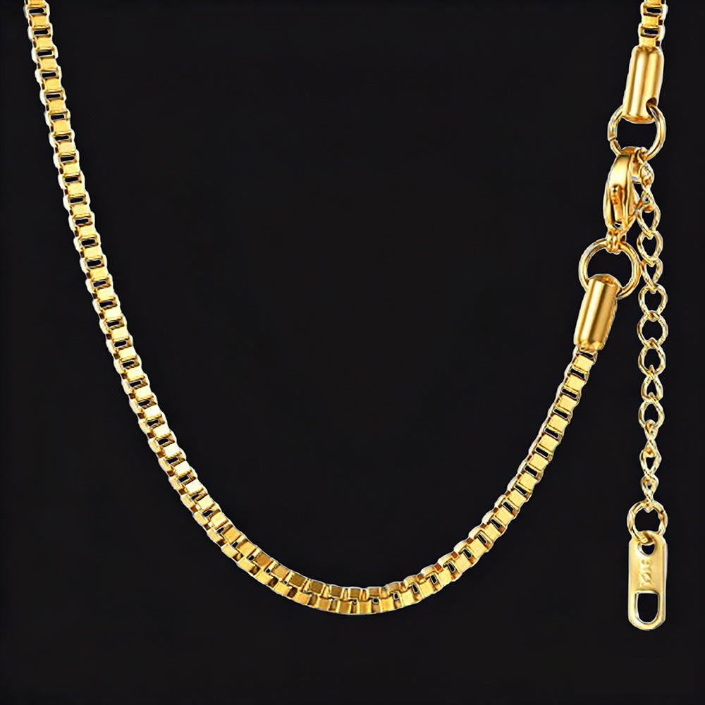2.5MM Width Box Link Chain Necklace for Men