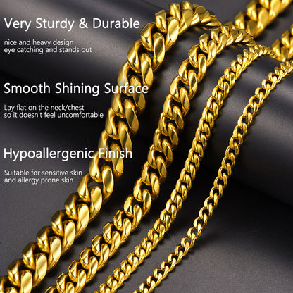 Chunky Miami Cuban Link Chain Necklace For Men Hip-Hop Fans