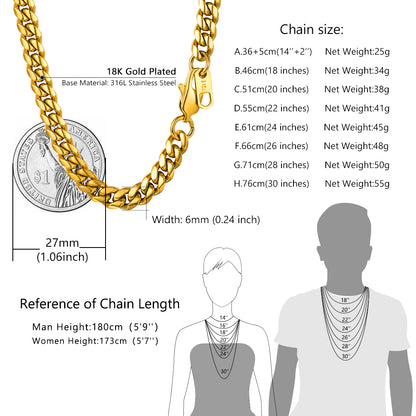 Chunky Miami Cuban Link Chain Necklace For Men Hip-Hop Fans