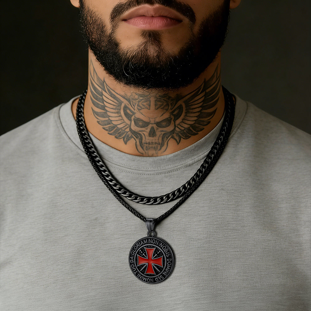 Cuban Chain & Saint Michael Necklace Layered Set for Men  