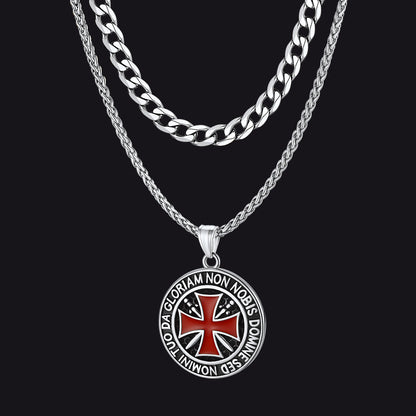 Cuban Chain & Saint Michael Necklace Layered Set for Men  