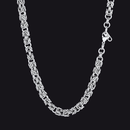 6MM Byzantine Chain Link Necklace for Men - FaithHeart Jewelry