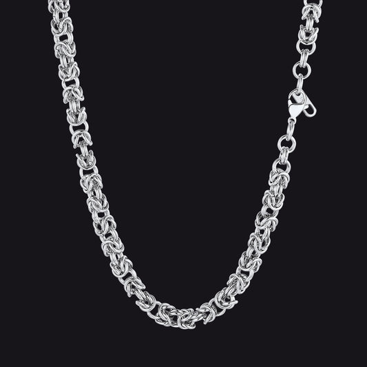 6MM Byzantine Chain Link Necklace for Men - FaithHeart Jewelryimg