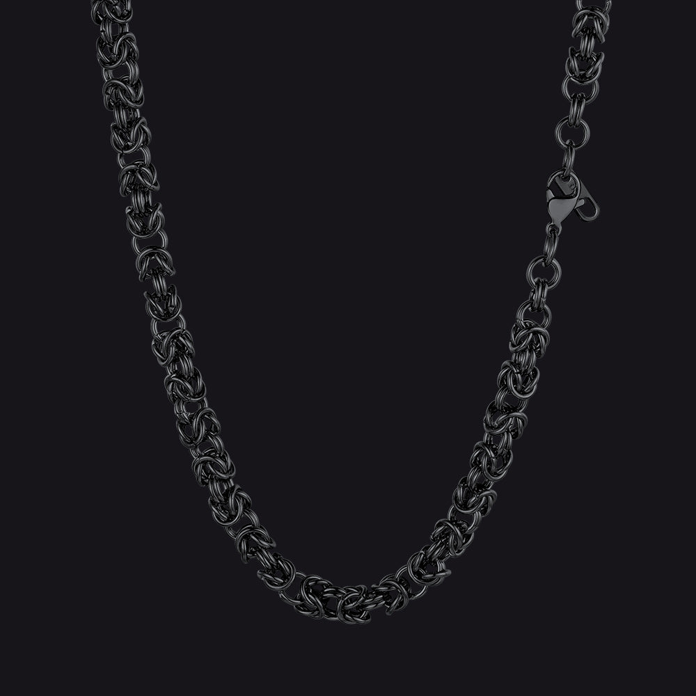 6MM Byzantine Chain Link Necklace for Men - FaithHeart Jewelry