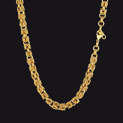 6MM Byzantine Chain Link Necklace for Men - FaithHeart Jewelry