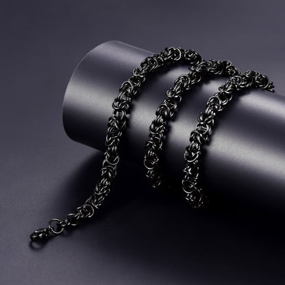 6MM Byzantine Chain Link Necklace for Men - FaithHeart Jewelry