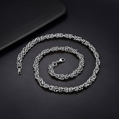 6MM Byzantine Chain Link Necklace for Men - FaithHeart Jewelry