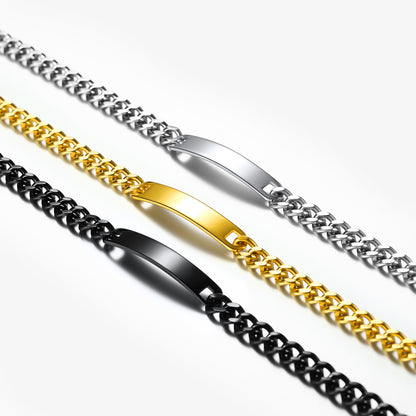 Three personalized text choker chain necklace for men 10mm